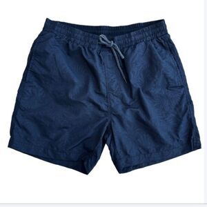 Minimum Black Hawaiian swim shorts Medium beachy​ leaf print charcoal tropical